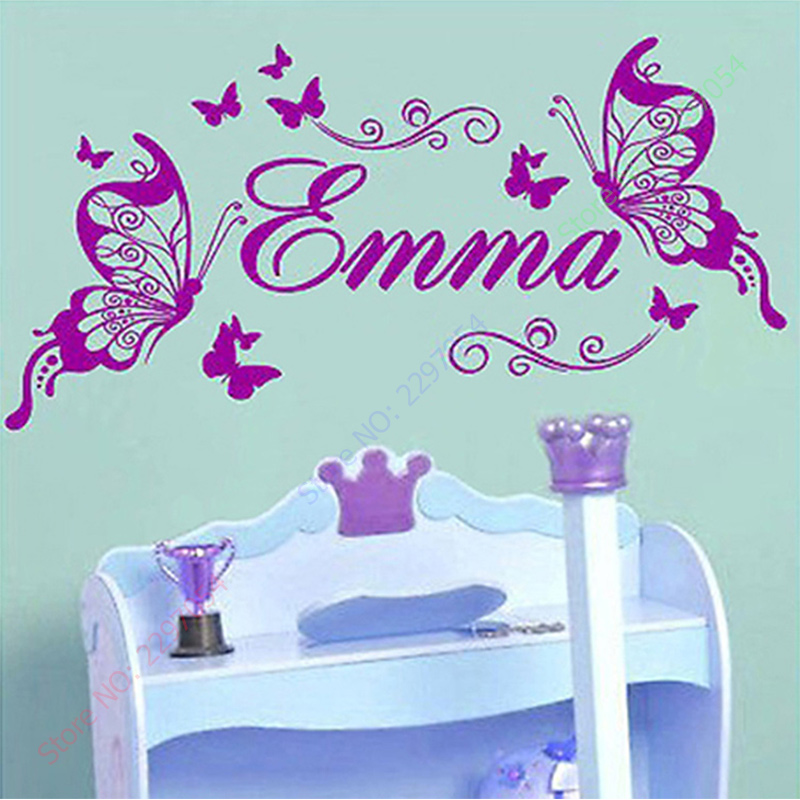 Baby Nursery Decor Girl - Nieuwe Vlinders Gepersonaliseerde Naam Vinyl Vlinder