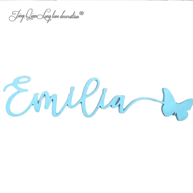 Baby Nursery Decor Girl - Naamplaatje op maat: Babykamerdecoratie, houten uitgesneden