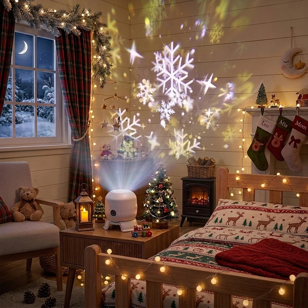LED draaiende sneeuwvlok- en s - Baby Nursery Wall Lights recensie en prijs